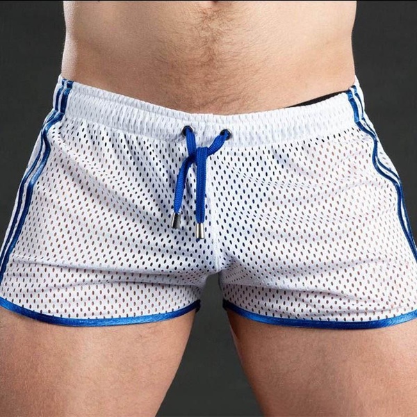 Men's Quick-Dry Muscle Gym Shorts - Breathable Mesh Running & Beach Shorts with Side Pockets
