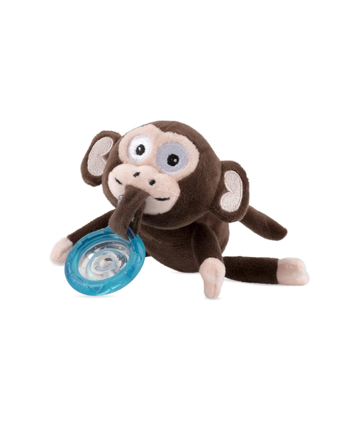 Baby Calming Natural Flex Snuggleez Pacifier with Plush Animal, Monkey - Brown