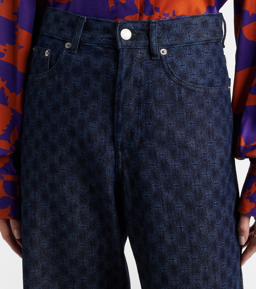Floral wide-leg jeans