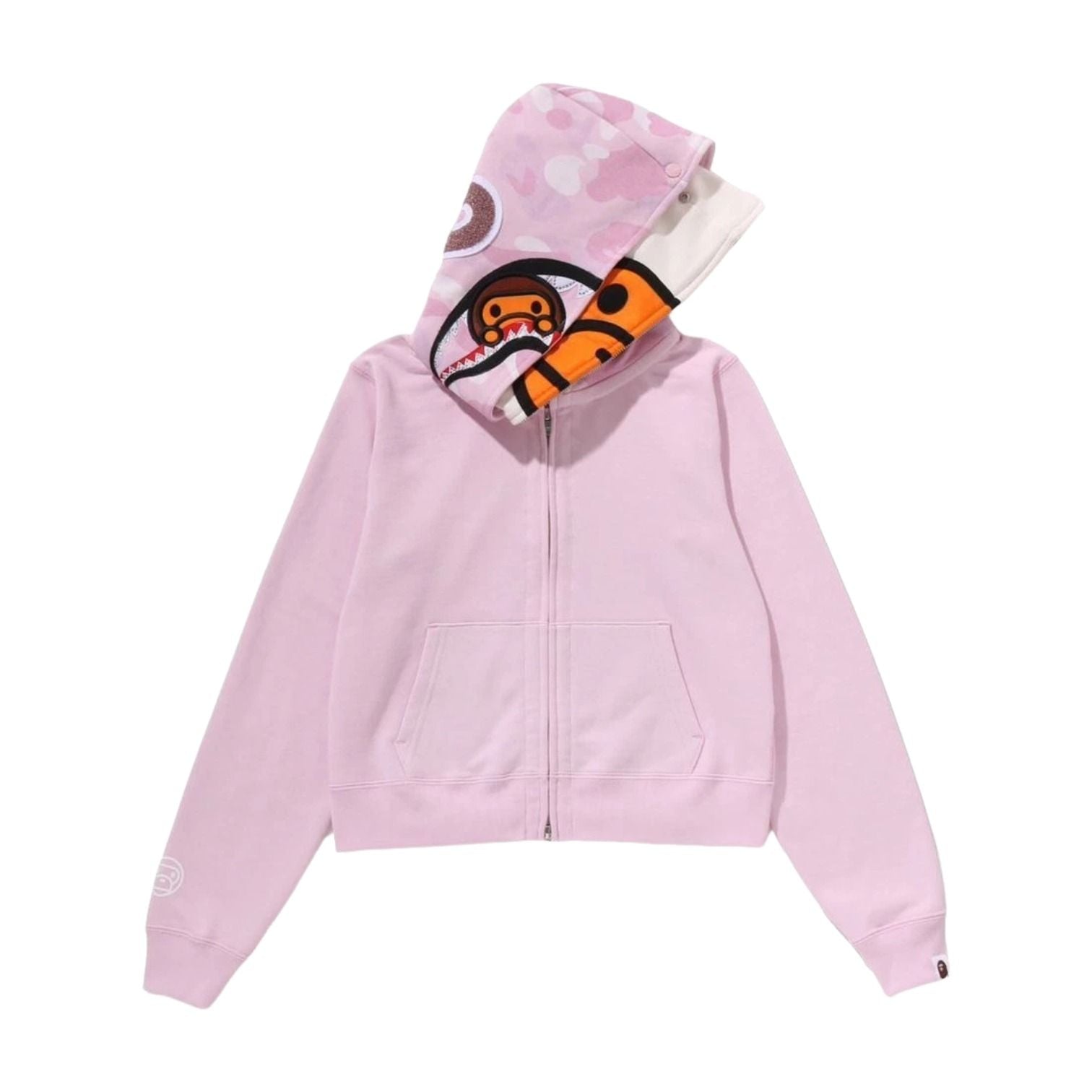 Milo Shark Cropped Full Zip Double Hoodie 'Pink'