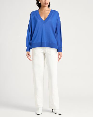Collezione N_01 Woman Sweater Bright blue Size L Merino Wool