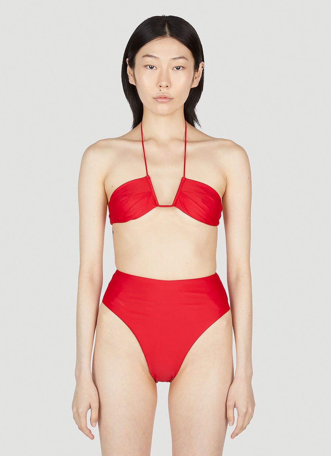 Neal Halter Bikini Top - Woman Swimwear Red Uk