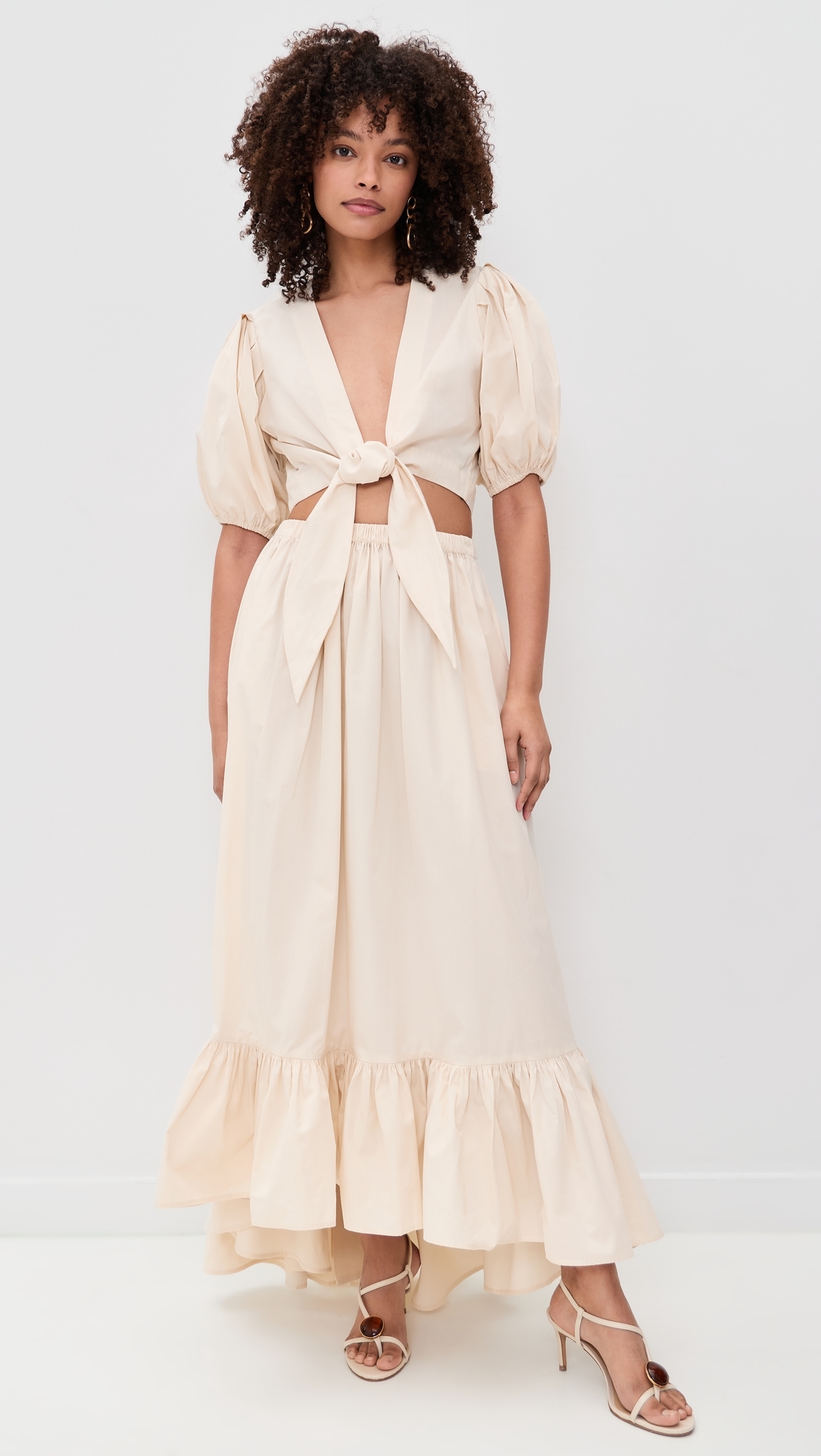 Pouf Tie Blouse Natural Poplin