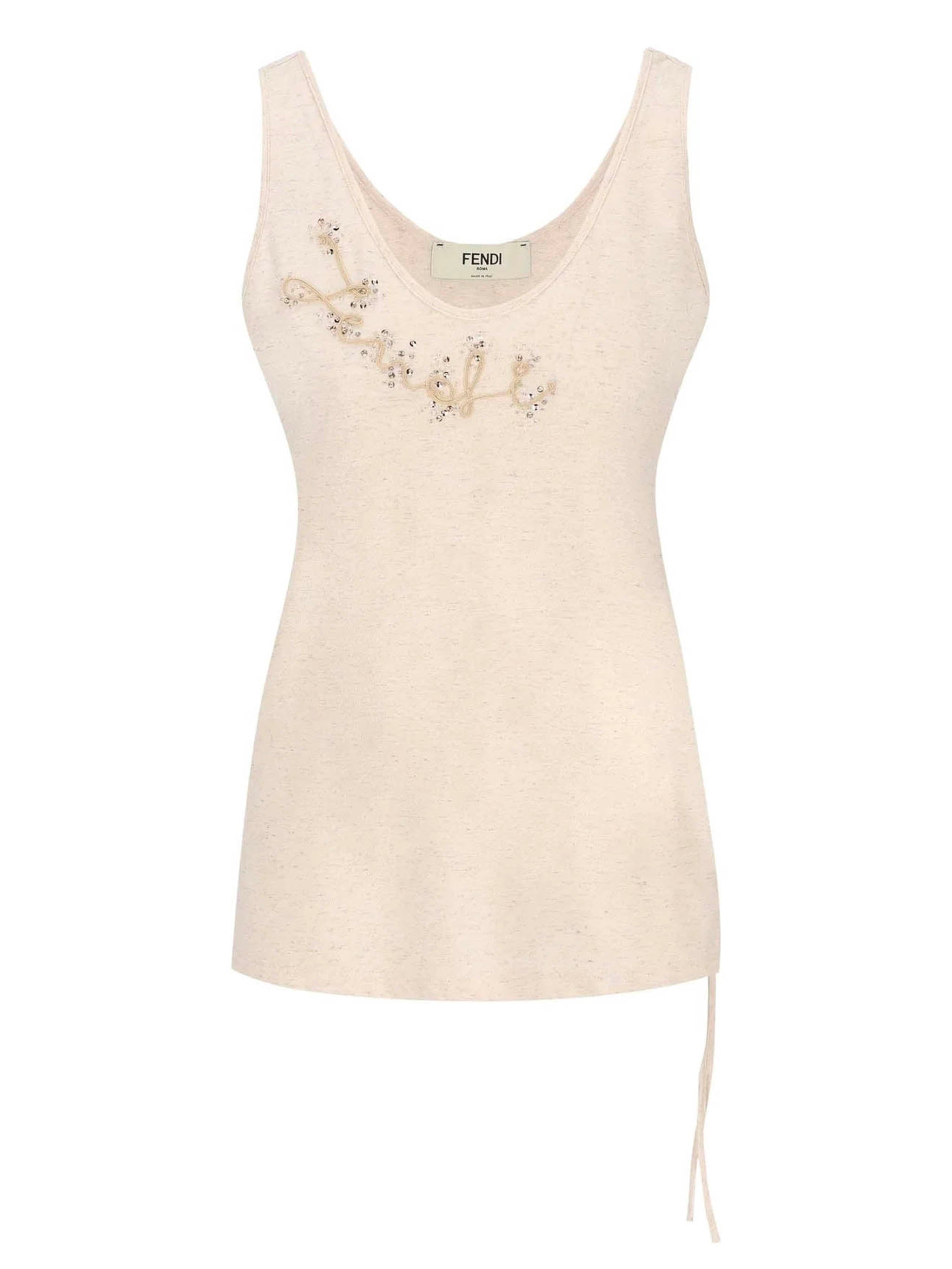 Embroidered Logo Neck Tank Top