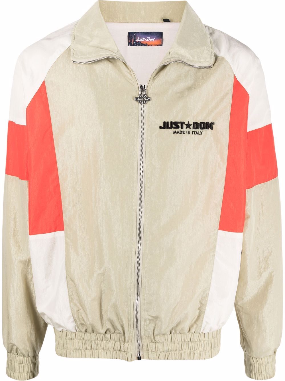 Colour-block panelled windbreaker - Neutrals