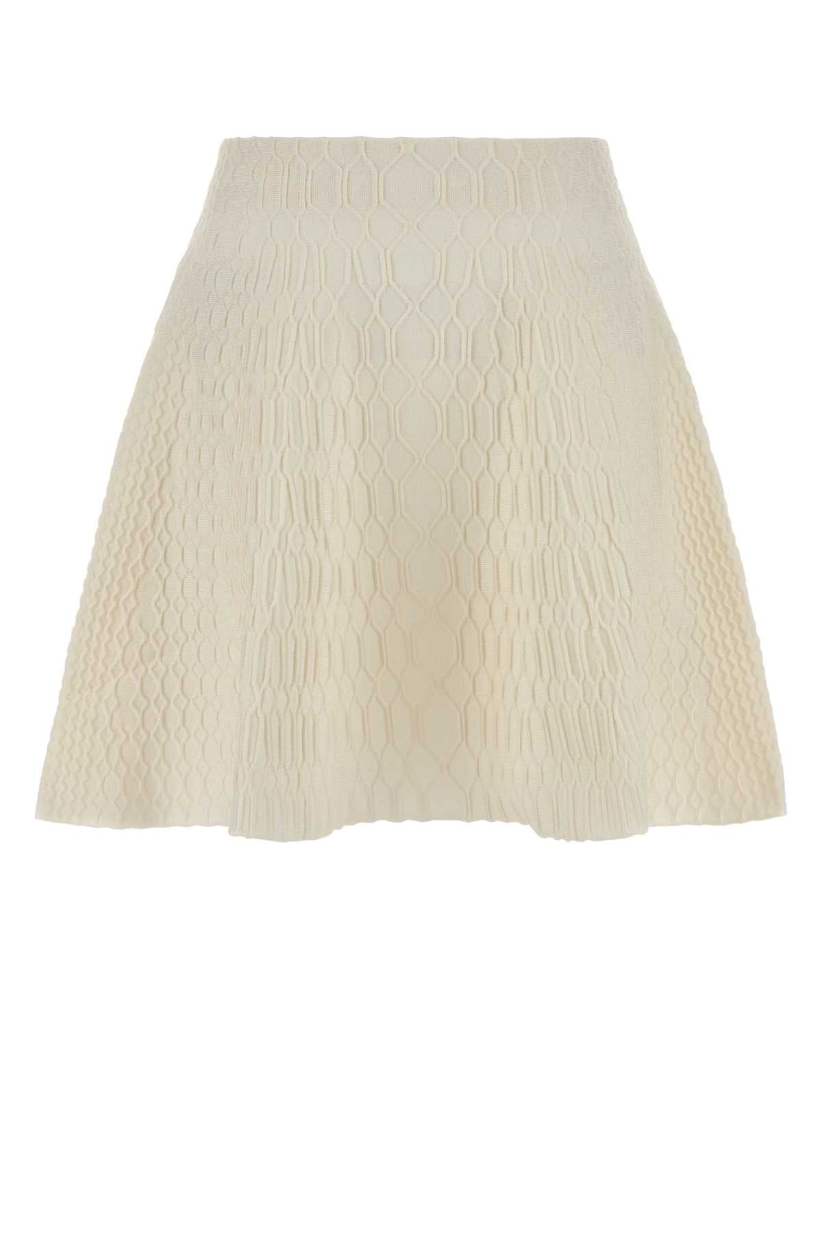 Quilted Viscose Skirt — Beige