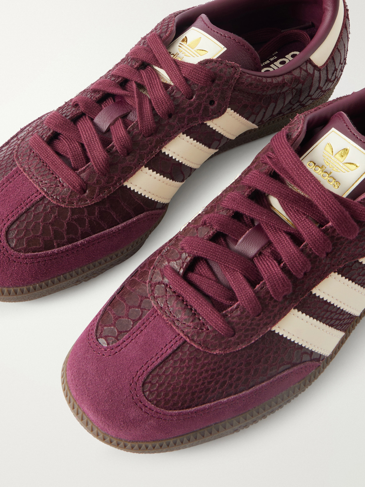 Samba Og Snake-effect Leather Sneakers - Burgundy