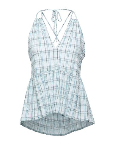 Woman Top Sky blue Size 6 Viscose, Cotton, Polyamide, Elastane