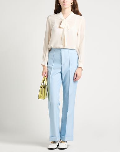 Woman Pants Sky blue Size 4 Virgin Wool, Polyester
