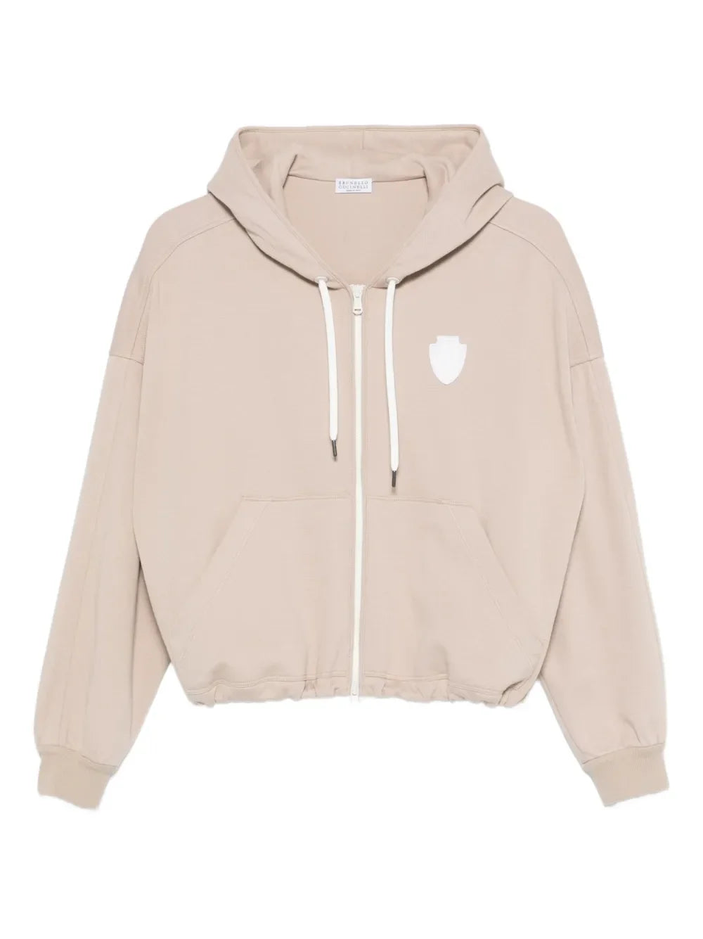 Logo-Patch Hoodie — Beige