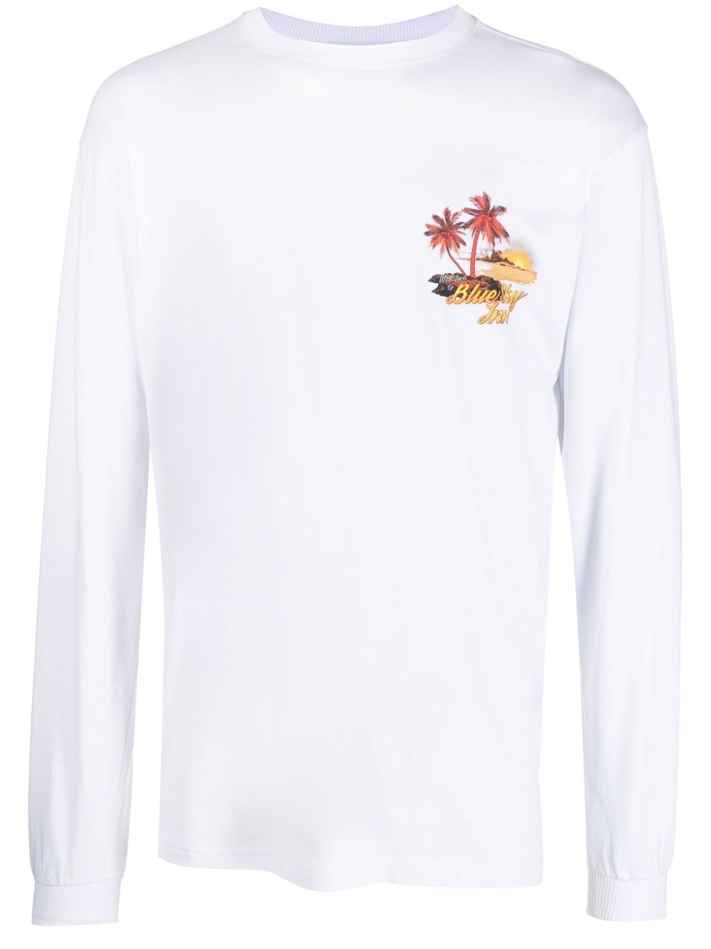 Logo-Embroidered Long-Sleeve T-Shirt — White