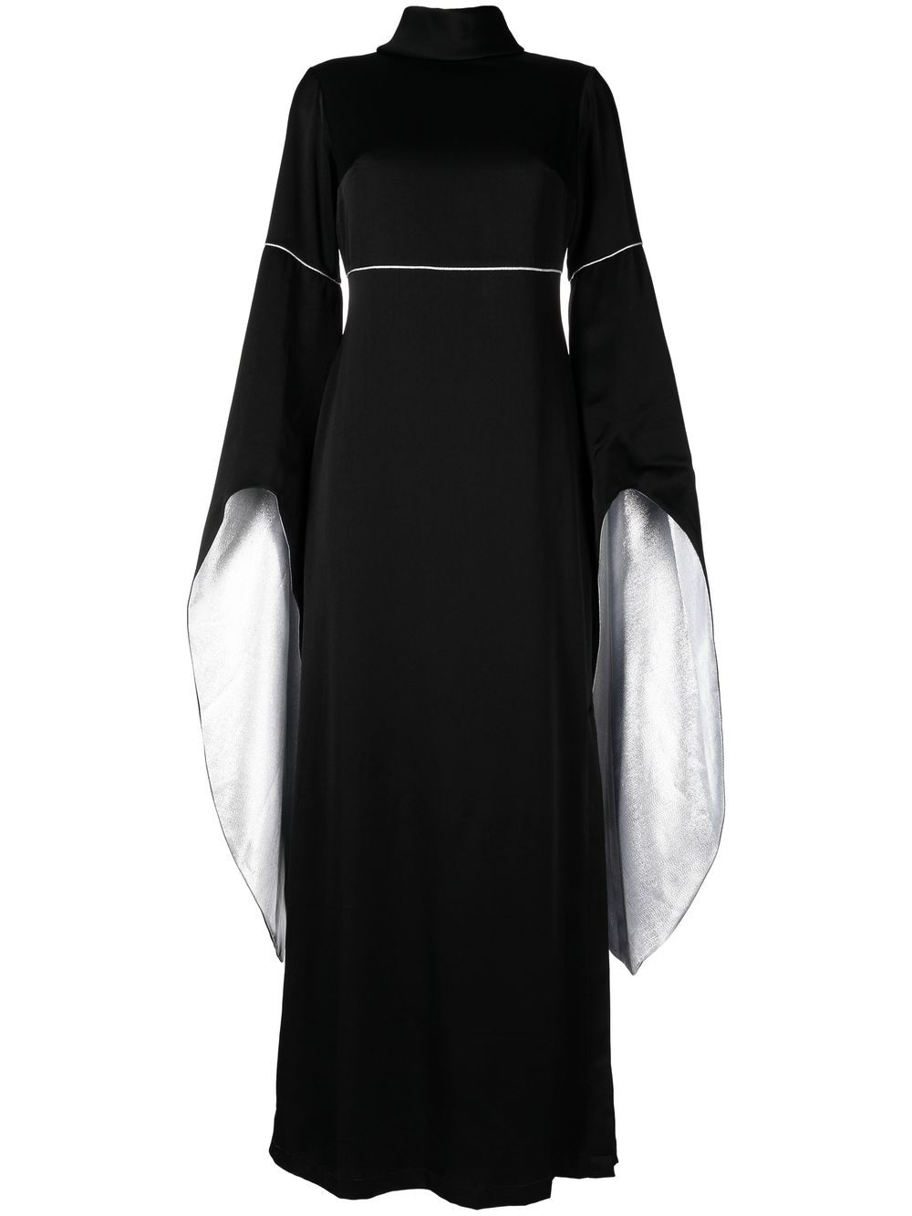 Elizabeth cape-design maxi dress - Black