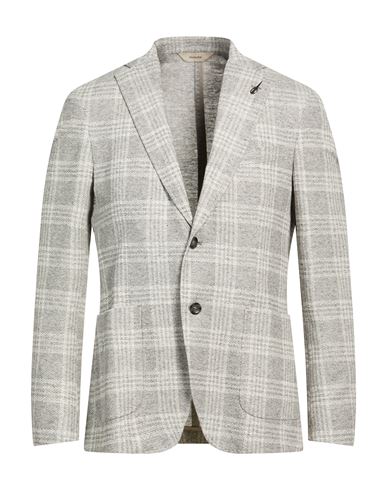 Man Blazer Light grey Size 40 Linen, Cotton, Polyester