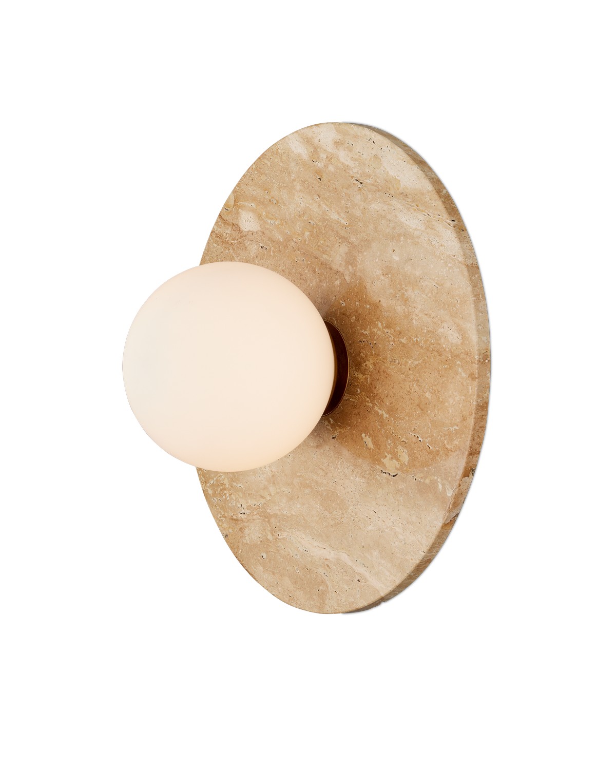 Beige Antique Brass Frosted White Wall Sconce from the Apricity Collection