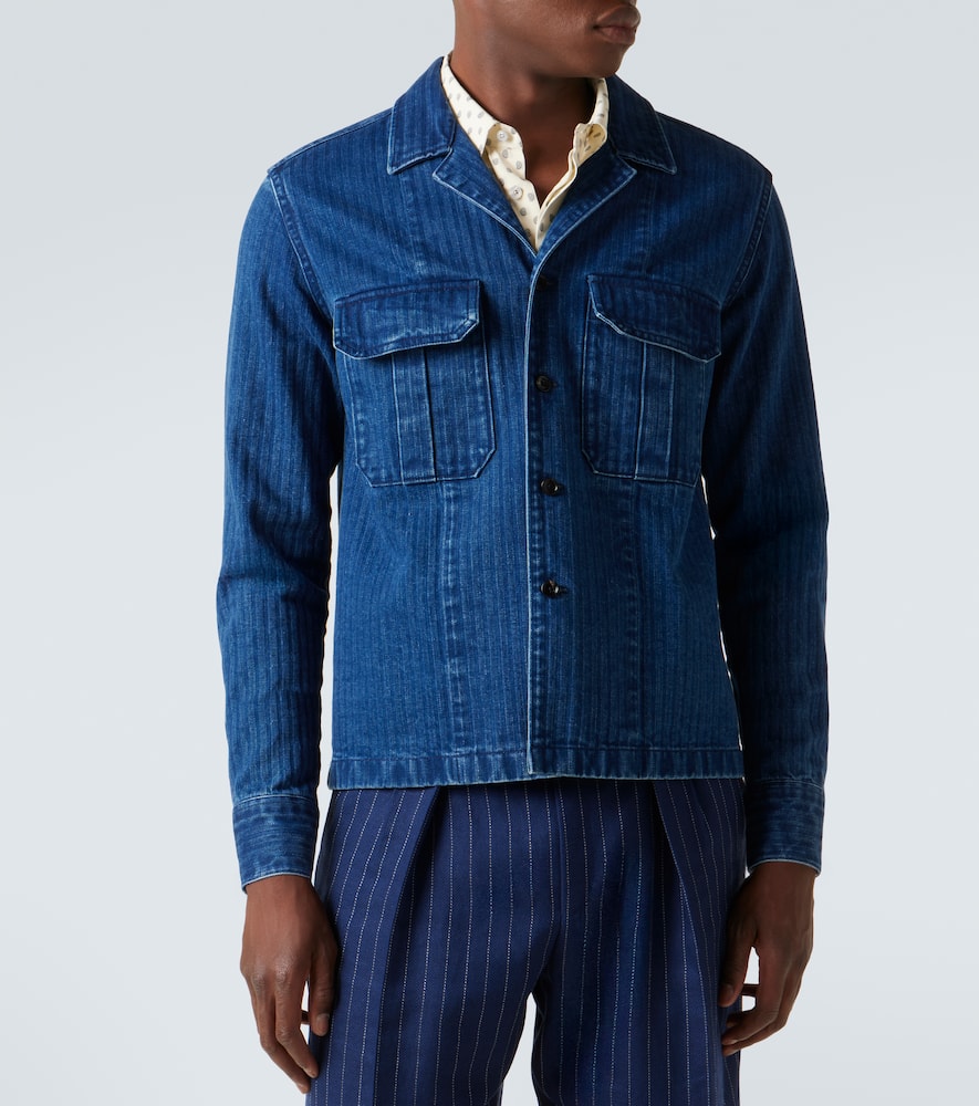 Striped denim overshirt