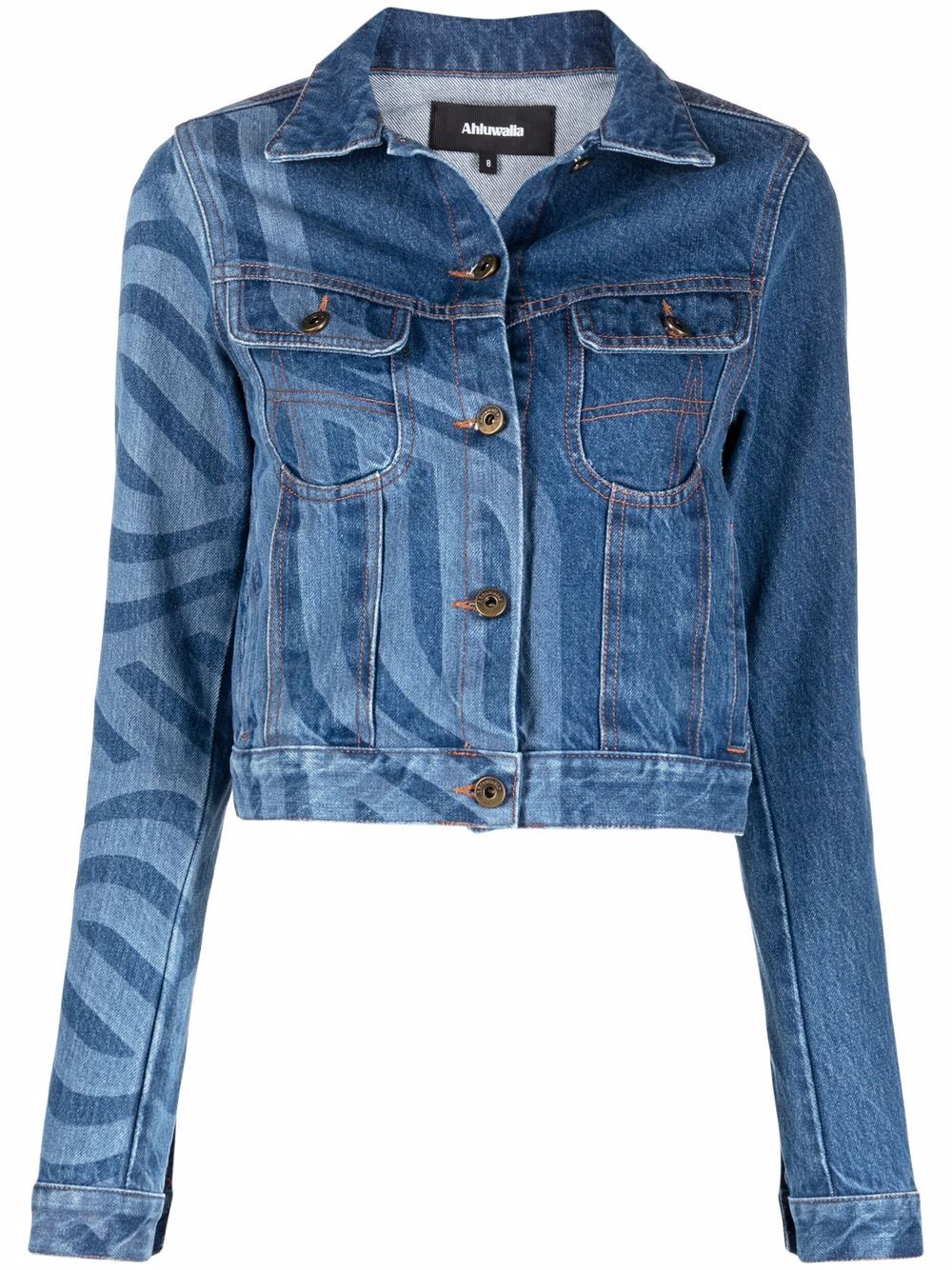 Laser-print denim jacket