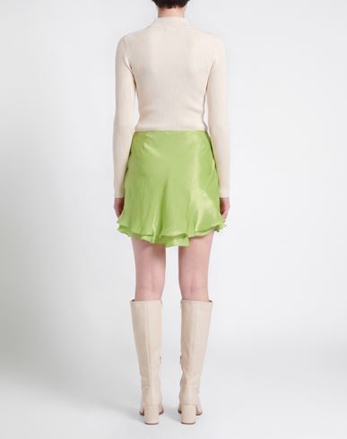 Woman Mini skirt Lime green Size L Polyester