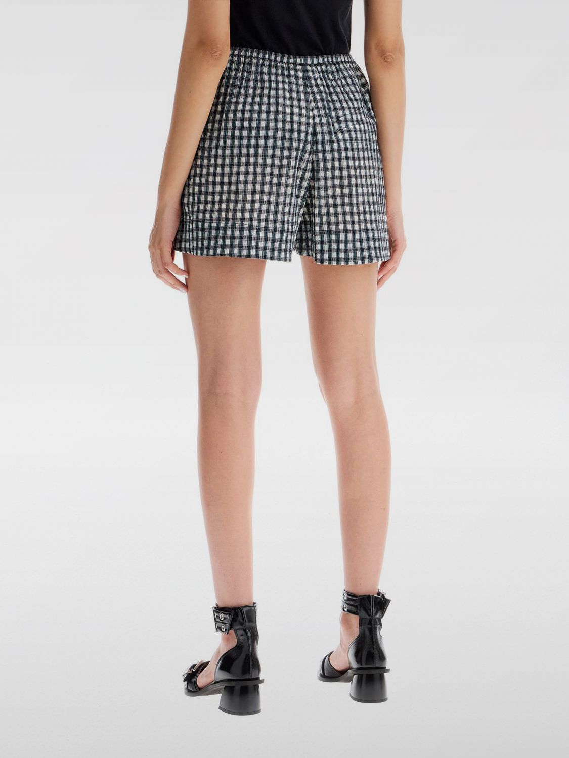 Check-print shorts - White