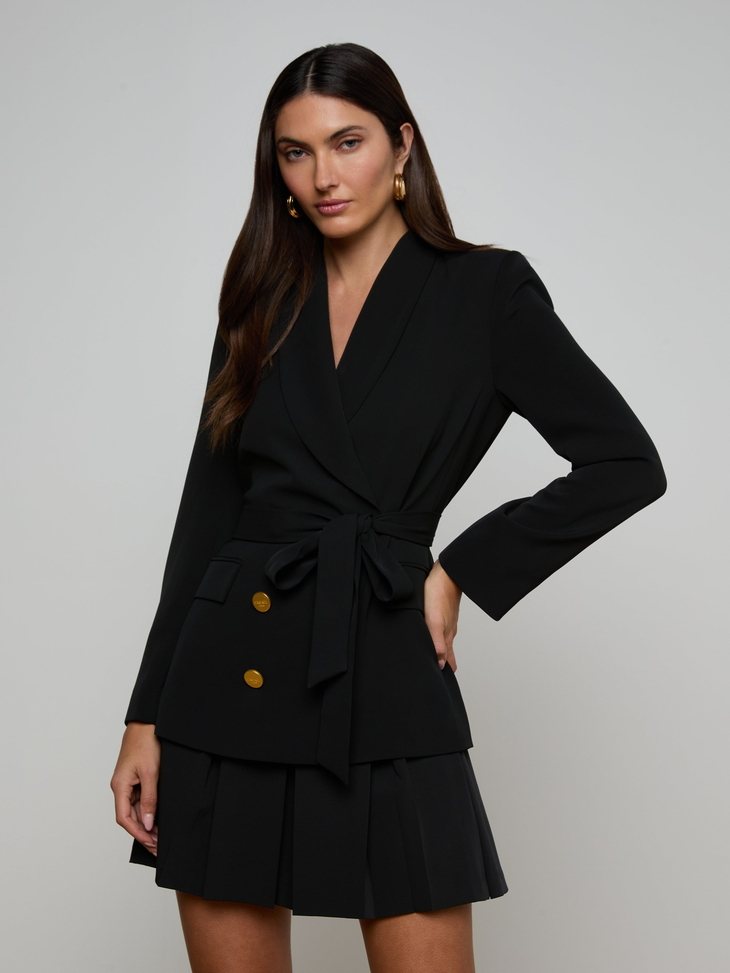 Aven Wrap Blazer In Black