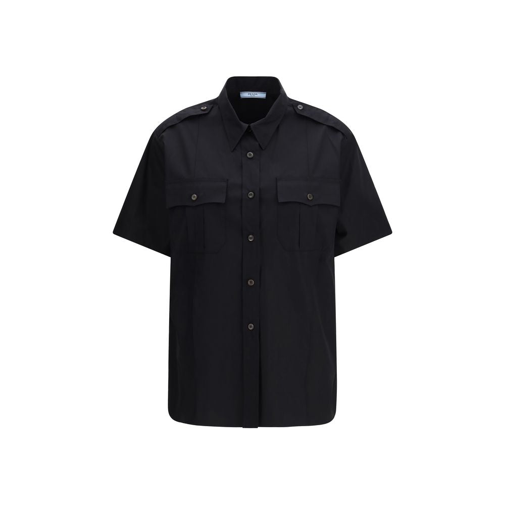 Cotton Poplin Shirt — Black