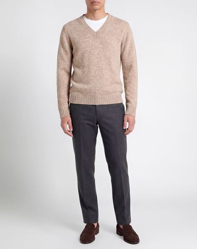 Man Sweater Taupe Size XL Wool
