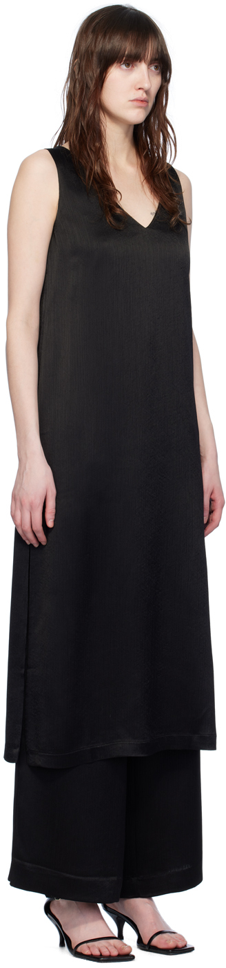 Elleme Black V-Neck Midi Dress