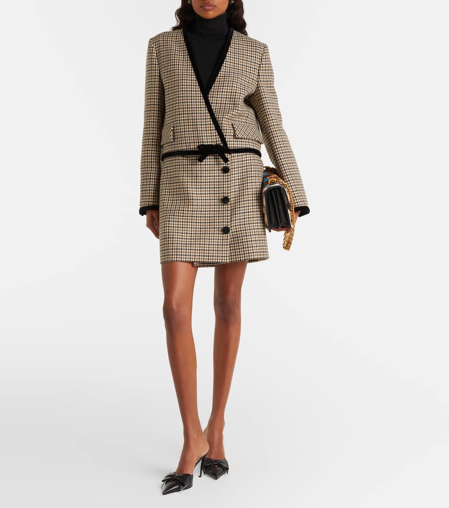 Houndstooth virgin wool miniskirt