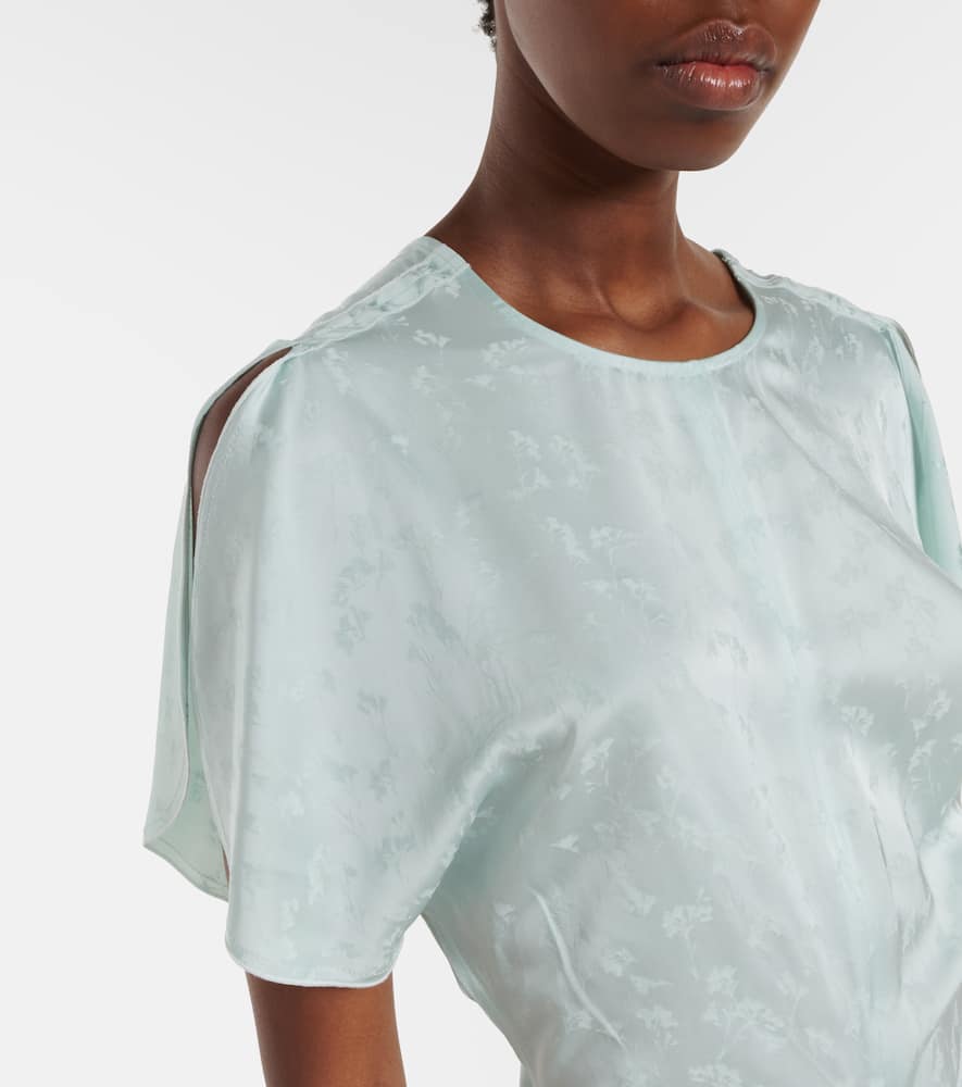 Gathered jacquard midi dress