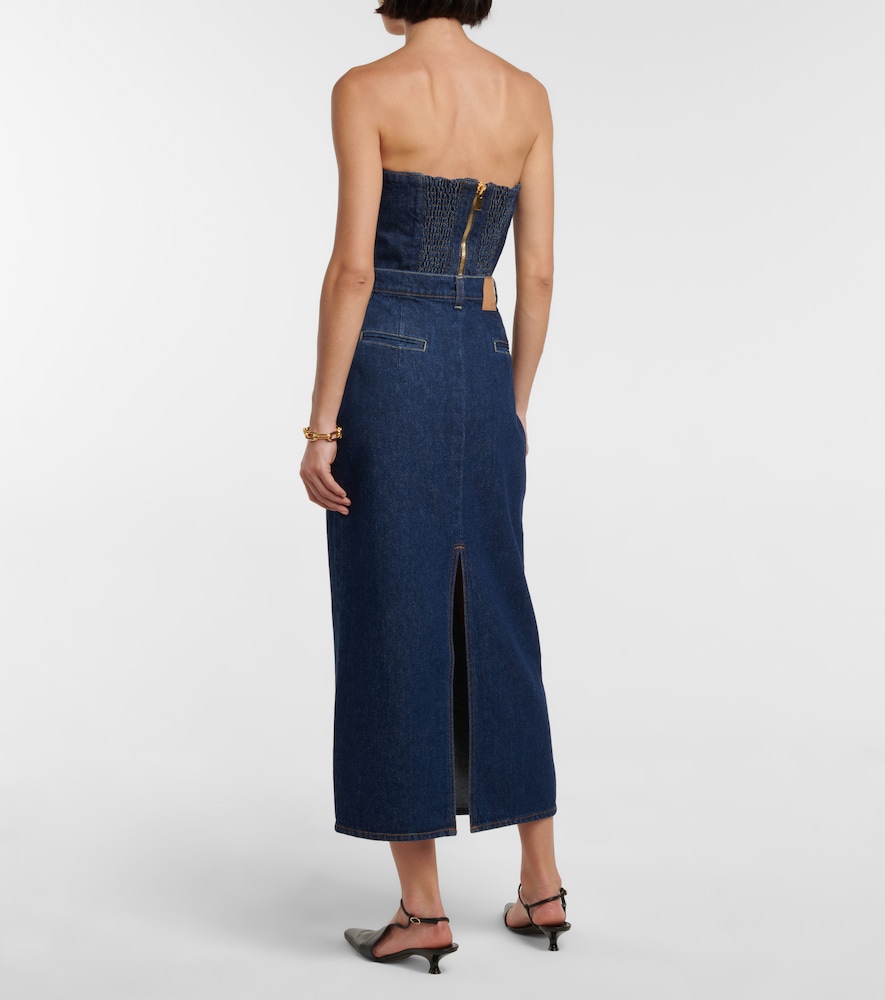 Denim midi skirt