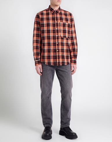 Man Shirt Orange Size 16 ½ Cotton, Polyester
