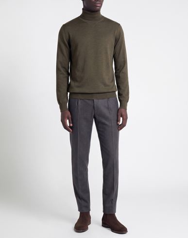 Man Turtleneck Dark green Size 36 Wool
