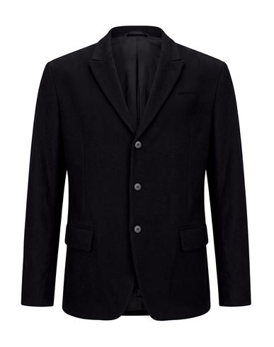 Man Blazer Black Size 40 Virgin Wool, Elastane