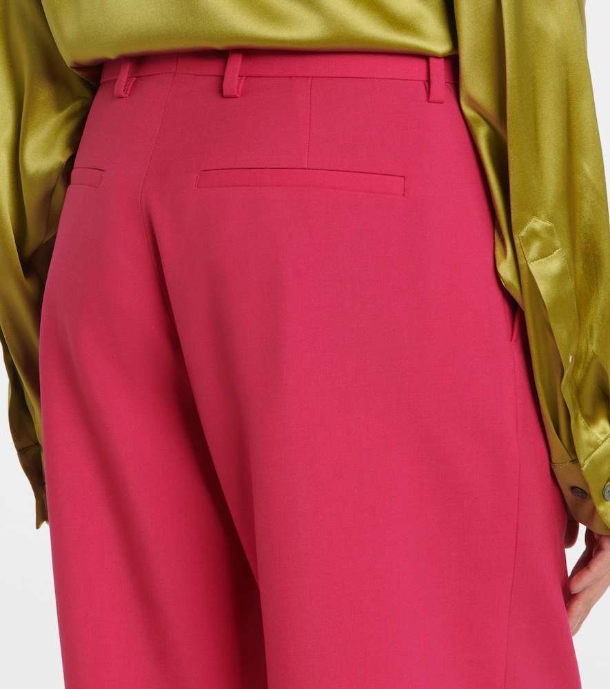 Wool and mohair twill straight pants
