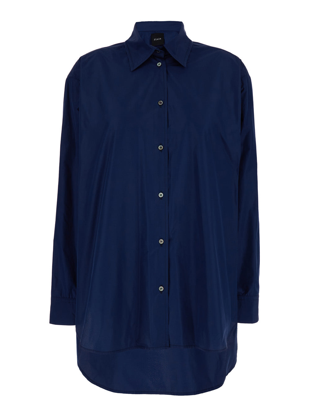 Oversized Cotton Shirt — Navy