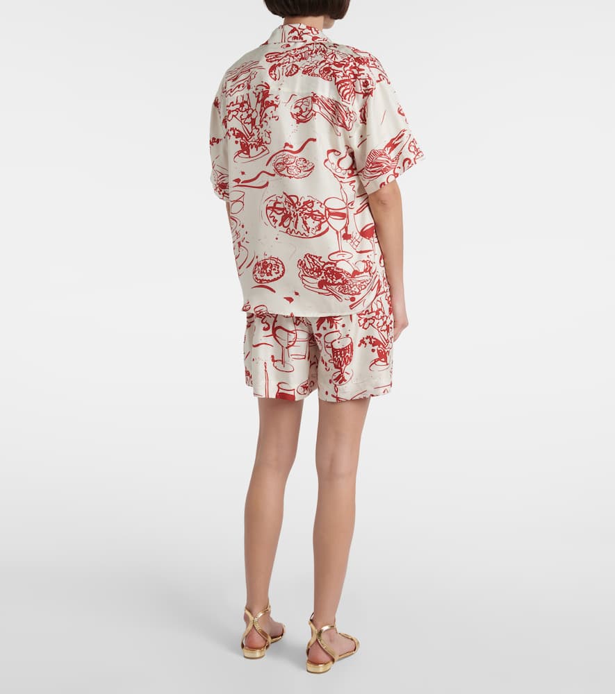 Pragua printed silk twill shirt