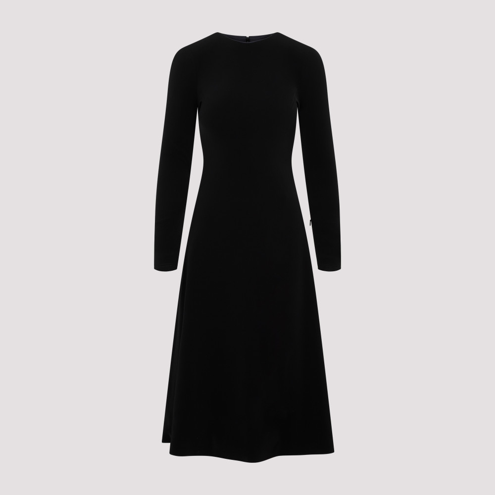 Long Sleeved Crewneck Midi Dress