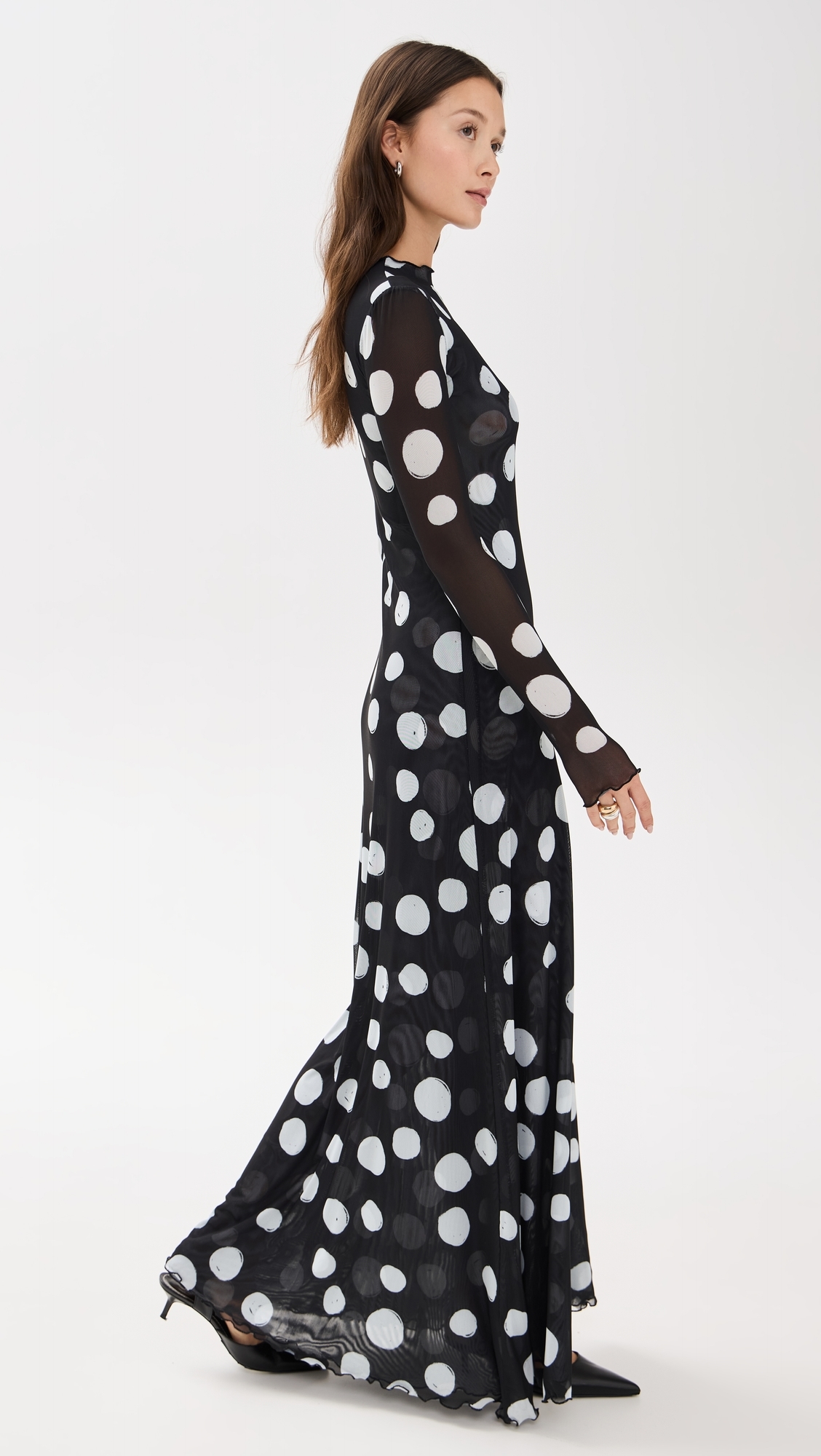 Lyon Maxi Dress Black/White Dot