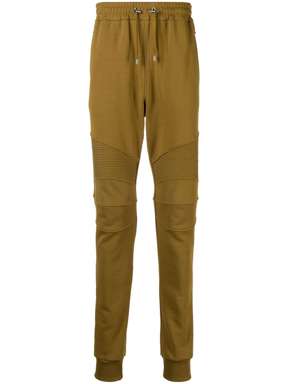 Flocked-logo organic cotton track trousers - Green