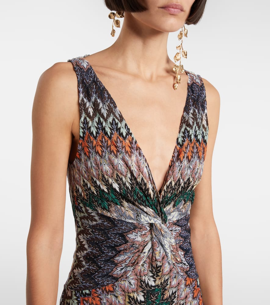 Zigzag lamé maxi dress