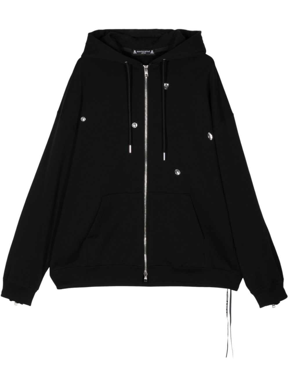 Skull-print cotton hoodie - Black