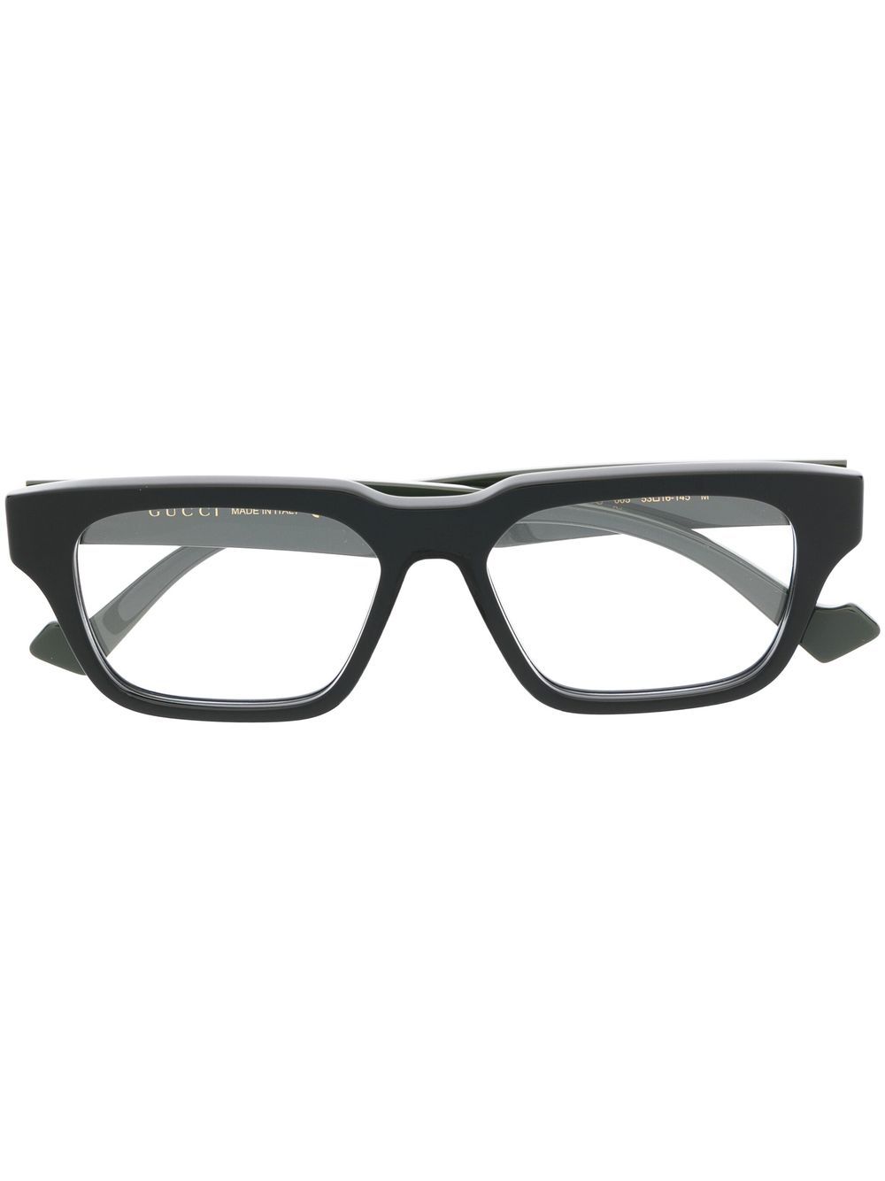 Colour-block square glasses - Black