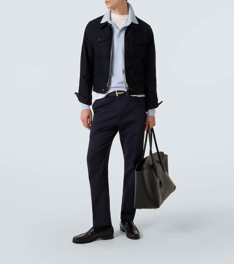 Cashmere and silk polo sweater