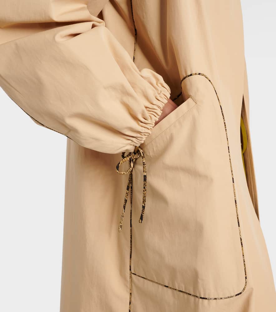 Gathered cotton poplin coat