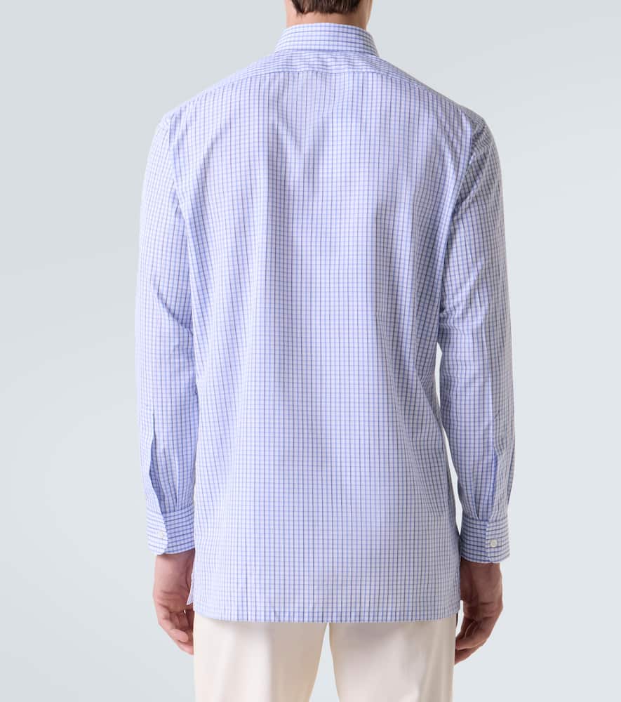 Checked cotton poplin shirt