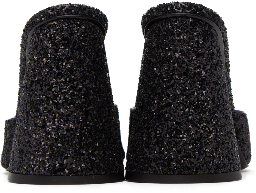 Black loose heel sandals