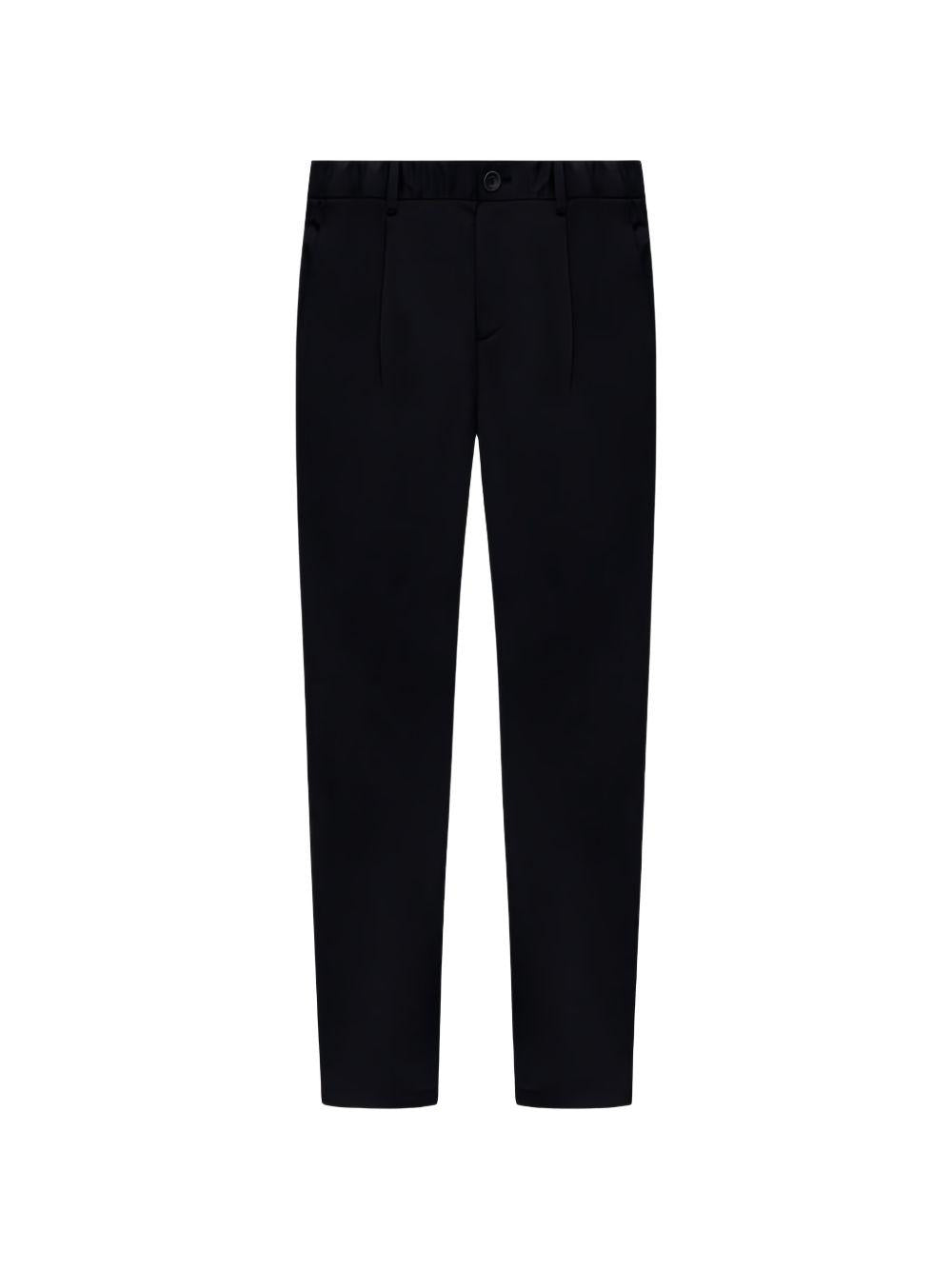 Pleated Regular-Fit Trousers — Black