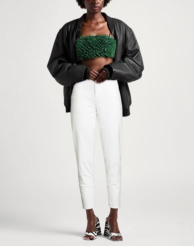 Woman Pants White Size 4 Cotton, Polyamide, Elastane