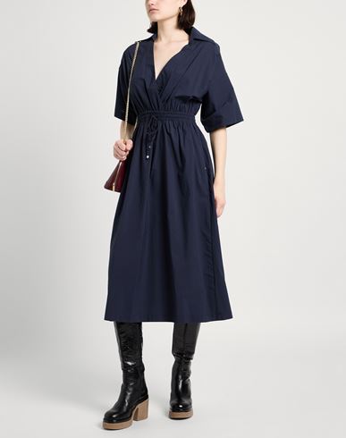 Woman Midi dress Midnight blue Size 12 Cotton
