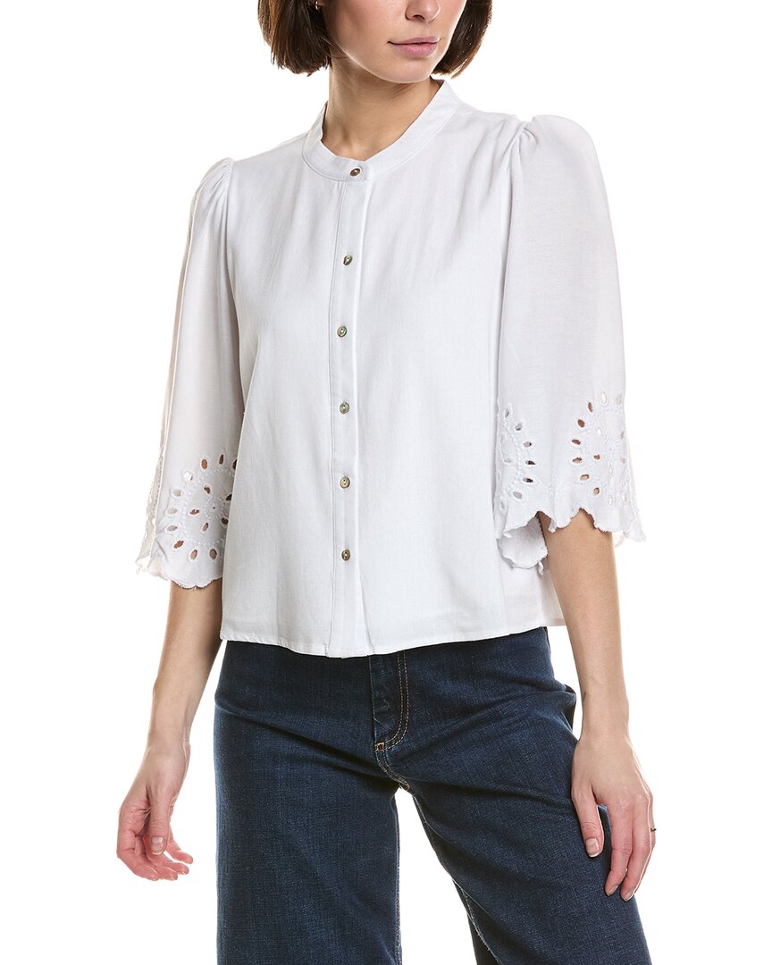Linen-Blend Blouse