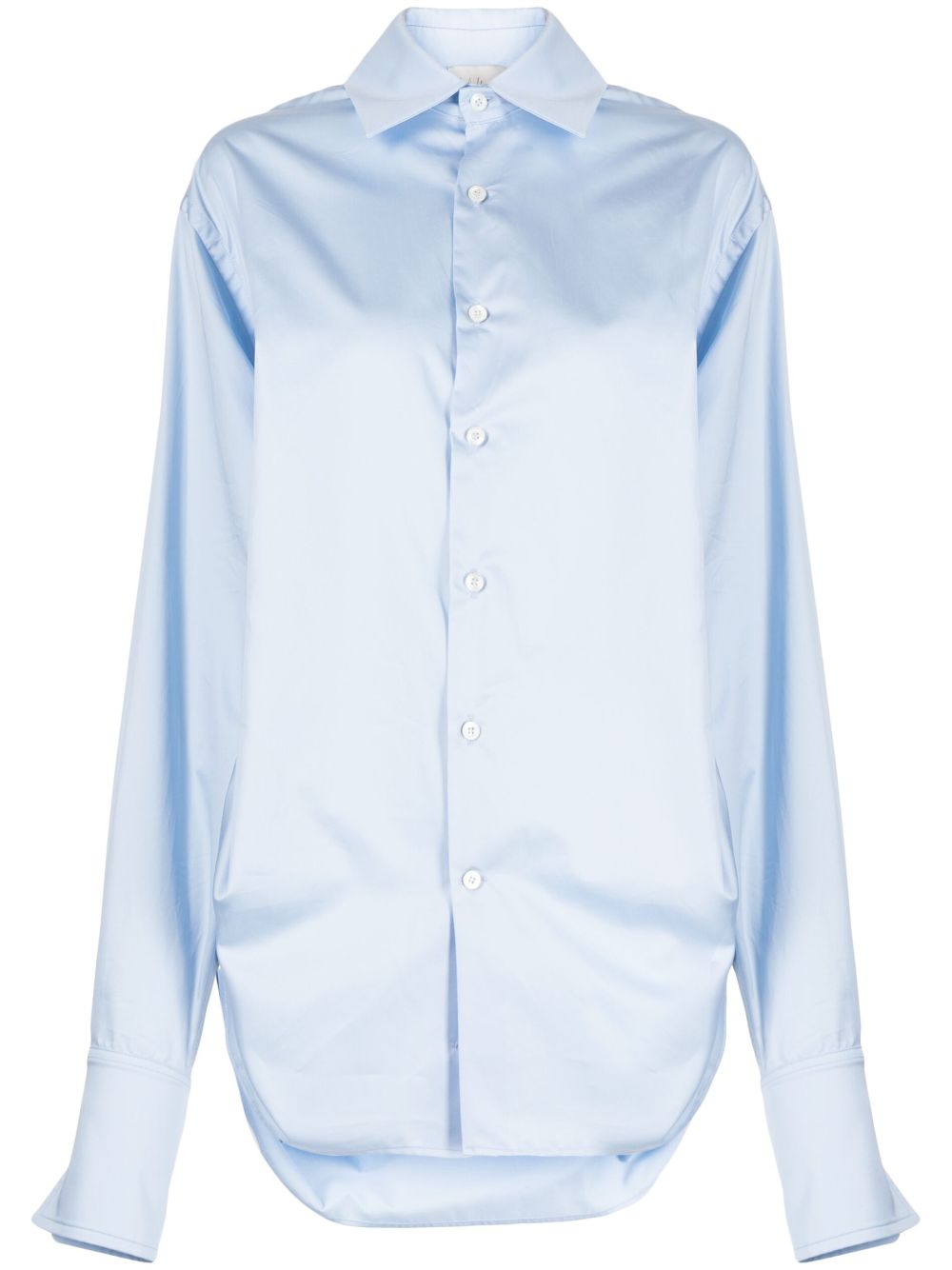 Drawstring cotton shirt - Blue